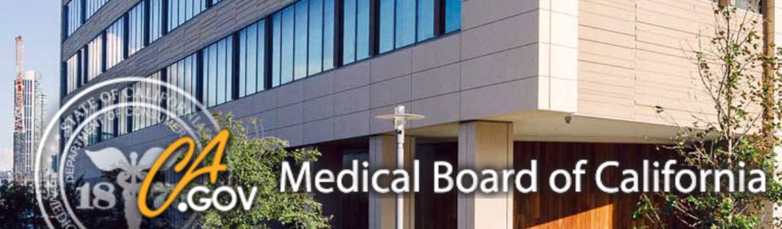 shows medical board of calfiornia office with link to horowitz medical defense website page